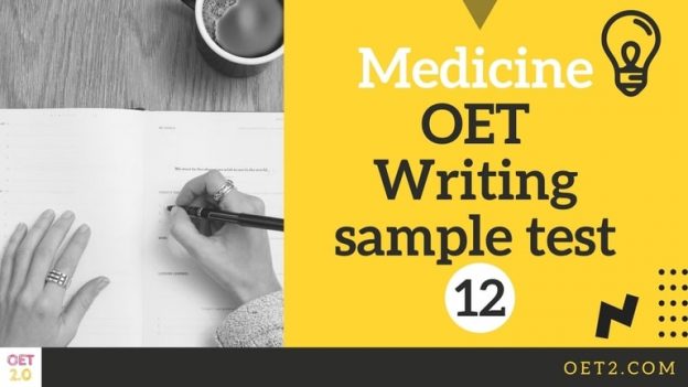 OET Writing sample test 12 for doctors