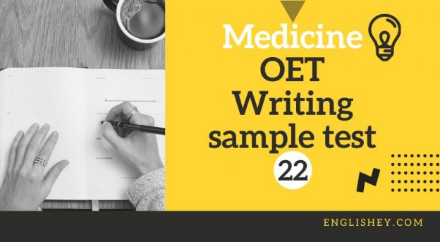 OET Writing sample test 22 for doctors