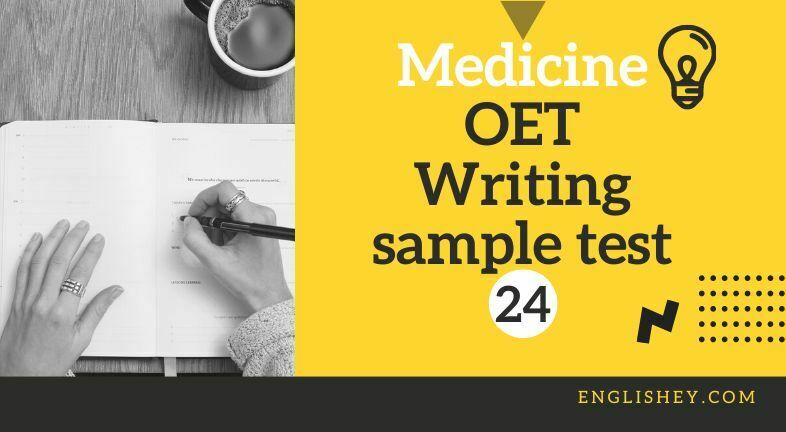 OET Writing sample test 24 for doctors